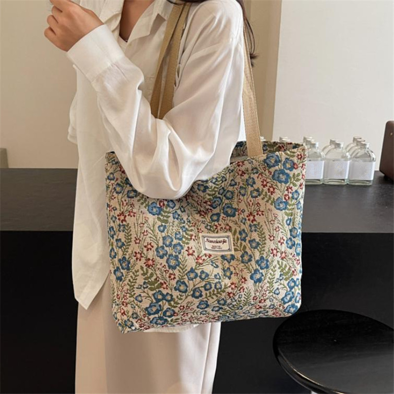 Women Bags Work - Bolsas de Lona com Bordado Floral,