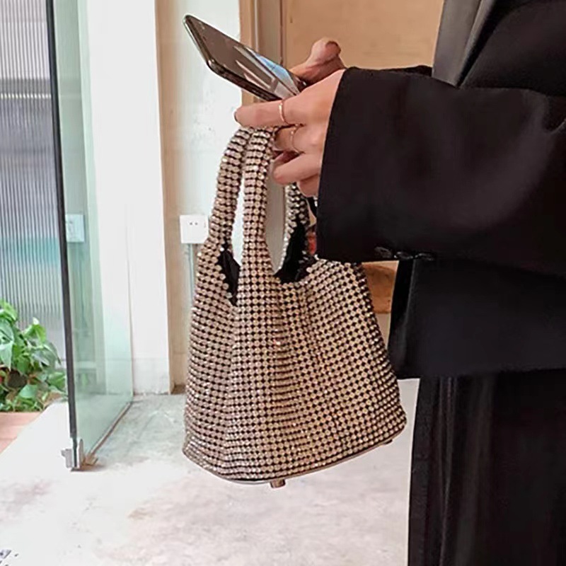 Moda diamante-embelezado balde - Women Bags Collection avaliação e preço