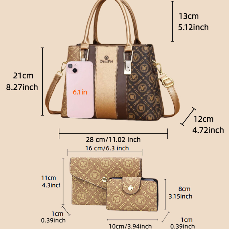 Conjunto de 3 peças de bolsas  - Women Bags Luxury avaliação e preço