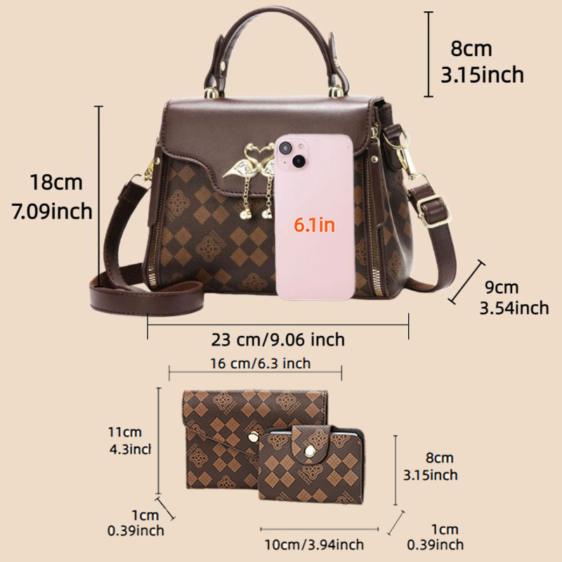 Conjunto de 3 peças de bolsas  - Women Bags Luxury avaliação e preço