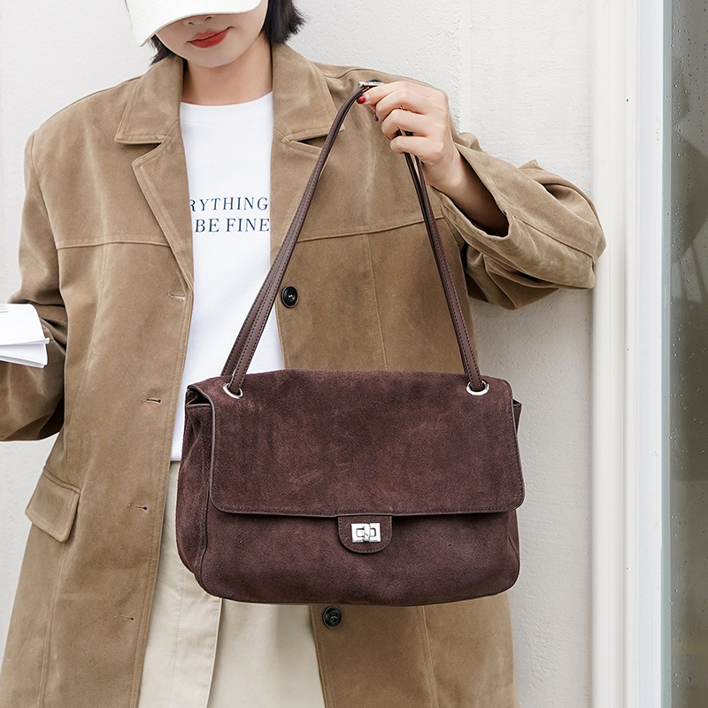 Bolsa de Ombro em Couro Suede  - Women Bags Work avaliação e preço