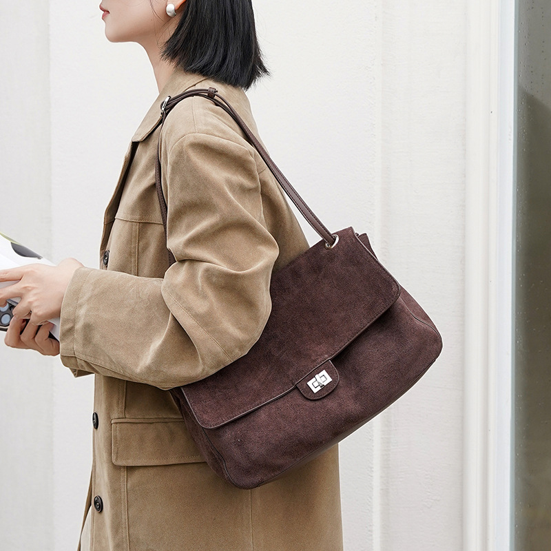 Bolsa de Ombro em Couro Suede  - Women Bags Work avaliação e preço